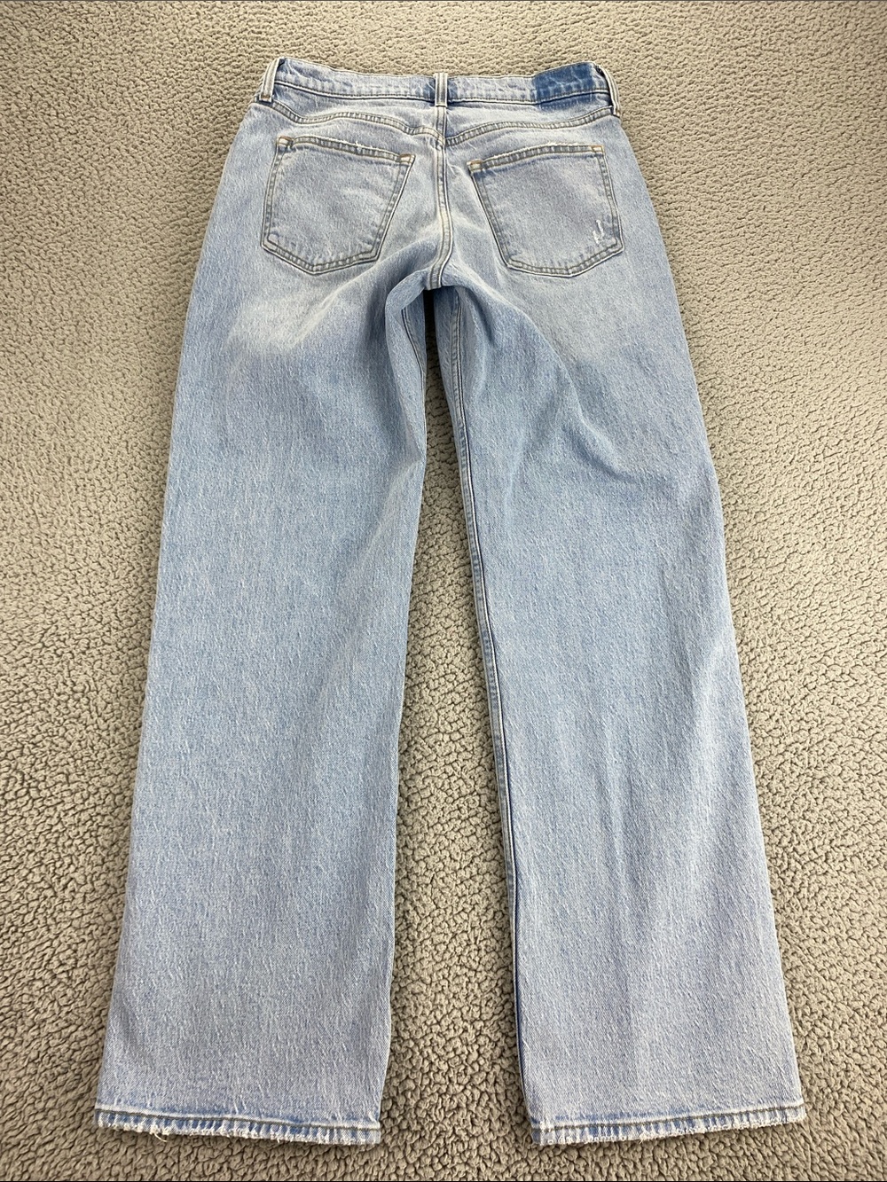 Abercrombie & Fitch The Baggy Low Rise Jeans Crossover Waist Light Wash Size 27 - Picture 4 of 13